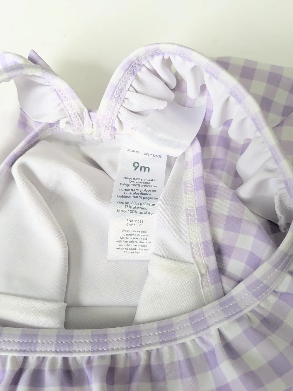 ⚡Carter's Just One You Baby Girls' Ruffle Gingham One-Piece Swimsuit - Lavender